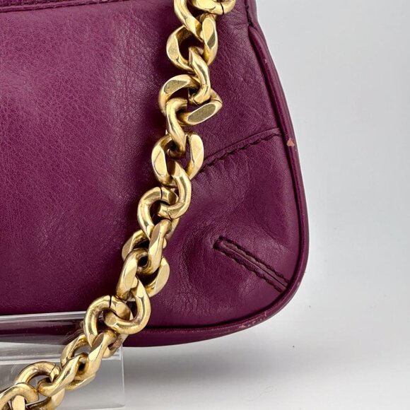 RARE Vintage Y2K Juicy Couture Leather Shoulder Bag with Gold Chain Strap - Picture 8 of 14